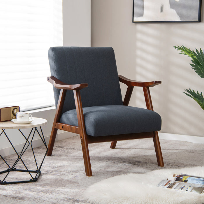 Accent Chair with Armrests - Modern Design, Rubber Wood Frame in Grey - Perfect Addition to Any Living Room Décor