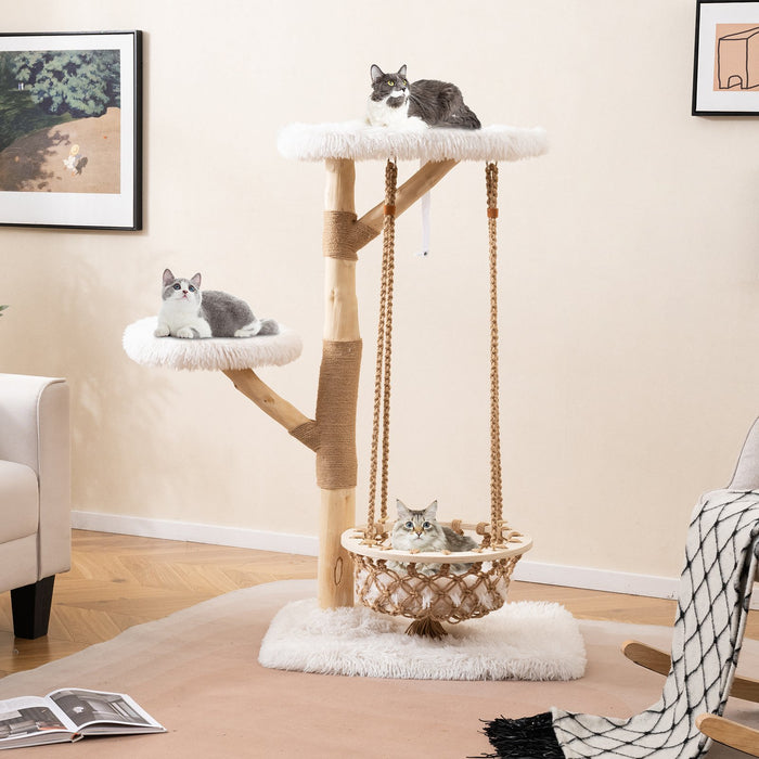 Modern Cat Tree for Indoor Adult Cats Large Kitten Tower-