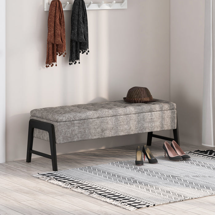 Modern Chenille - Upholstered Tufted Ottoman Bench with Storage - Perfect for Solving Extra Household Storage Needs
