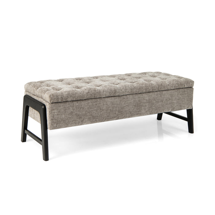 Modern Chenille - Upholstered Tufted Ottoman Bench with Storage - Perfect for Solving Extra Household Storage Needs