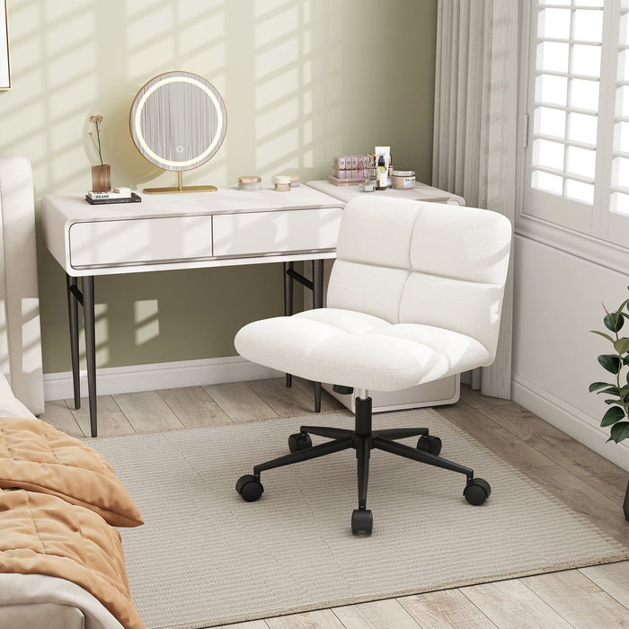 Modern Cross Legged Swivel Task Chair with Wheels-
