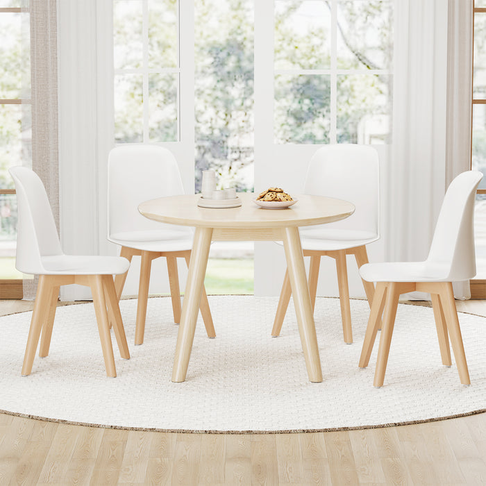 Modern Dining Chairs Set of 2 Armless Kitchen Chairs with Solid Beech Wood Legs-