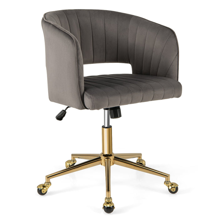 Modern Swivel Home Office Chair with Tufted Back and Seat-