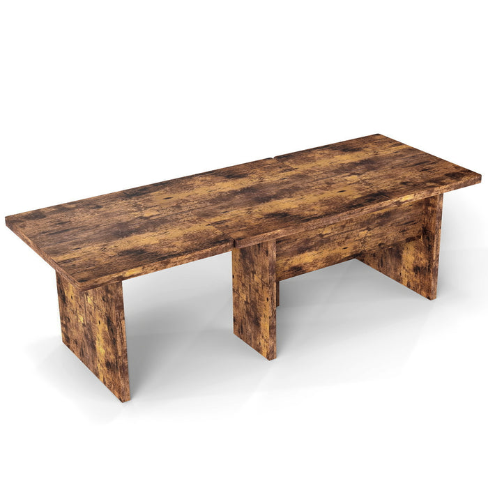 Modular Coffee Table Set of 2 L Shaped Center Tables for Small Space-