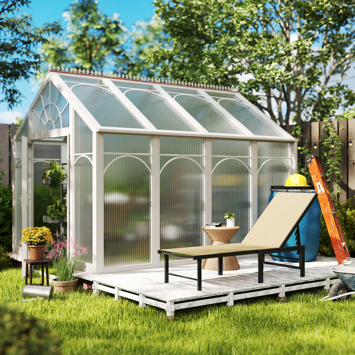 Outsunny Sun Lounger for Garden, 5-Level Adjustable Reclining Sun Lounger Chair, Flat Garden Lounger Sunbed with Texteline Seat, Steel Frame for Patio, Beach, Khaki