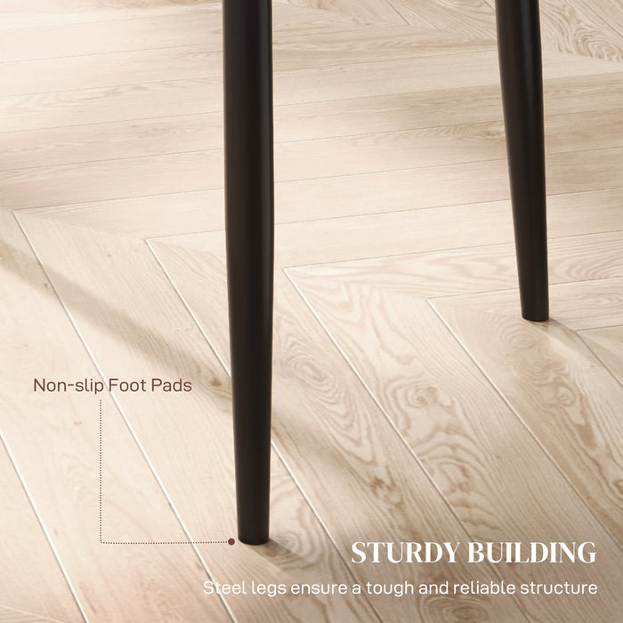 HOMCOM Set of 6 Faux Leather Dining Chairs - Black