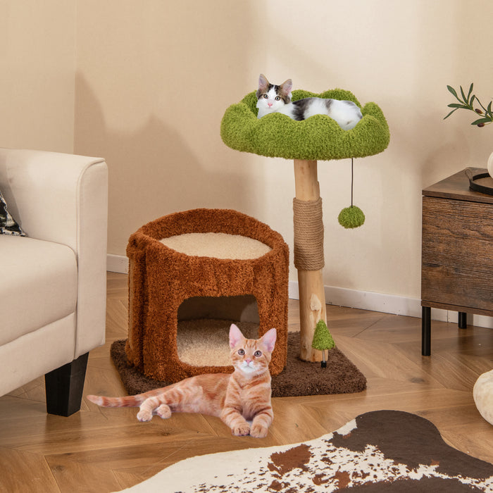 Multifunctional Cat Tree Modern Cat Tower with Sisal Covered Scratching Posts-