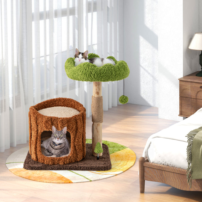 Multifunctional Cat Tree Modern Cat Tower with Sisal Covered Scratching Posts-