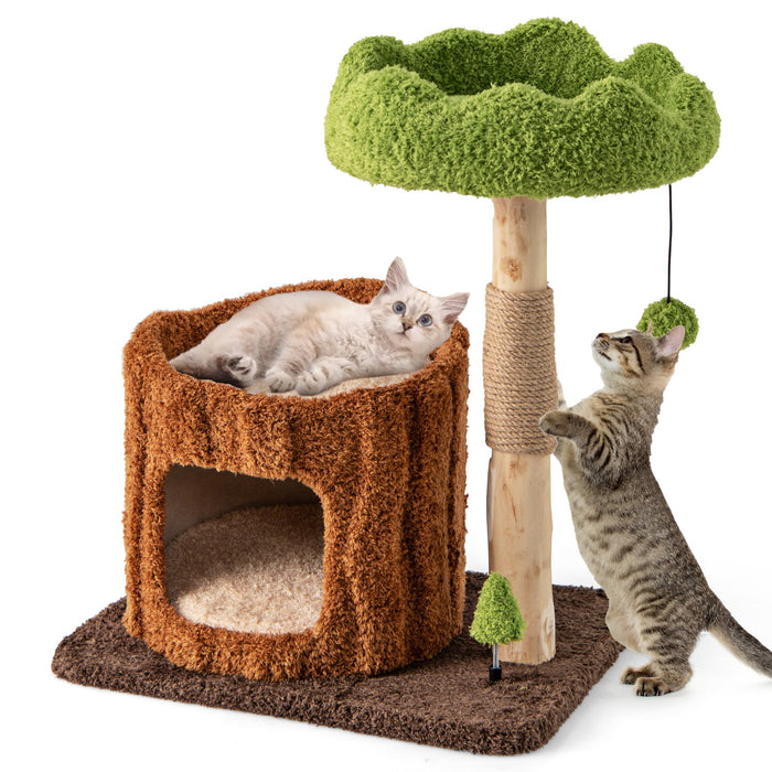 Multifunctional Cat Tree Modern Cat Tower with Sisal Covered Scratching Posts-