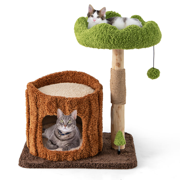 Multifunctional Cat Tree Modern Cat Tower with Sisal Covered Scratching Posts-