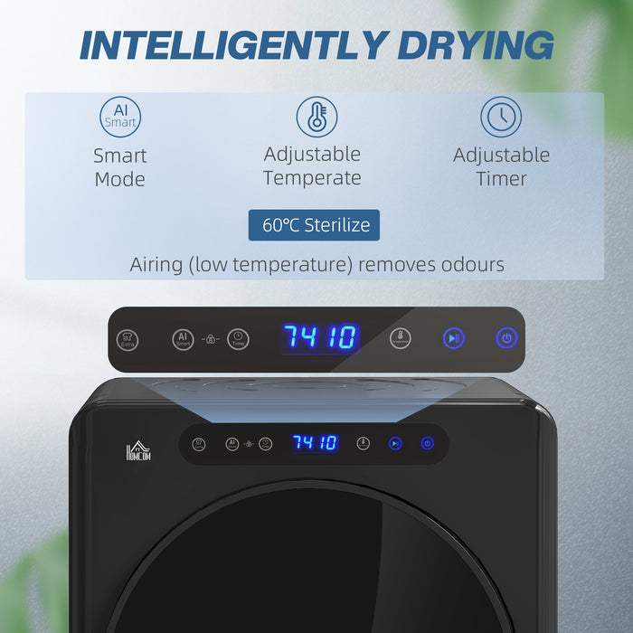 HOMCOM 4kg Compact 40-60℃  Tumble Dryer - Black
