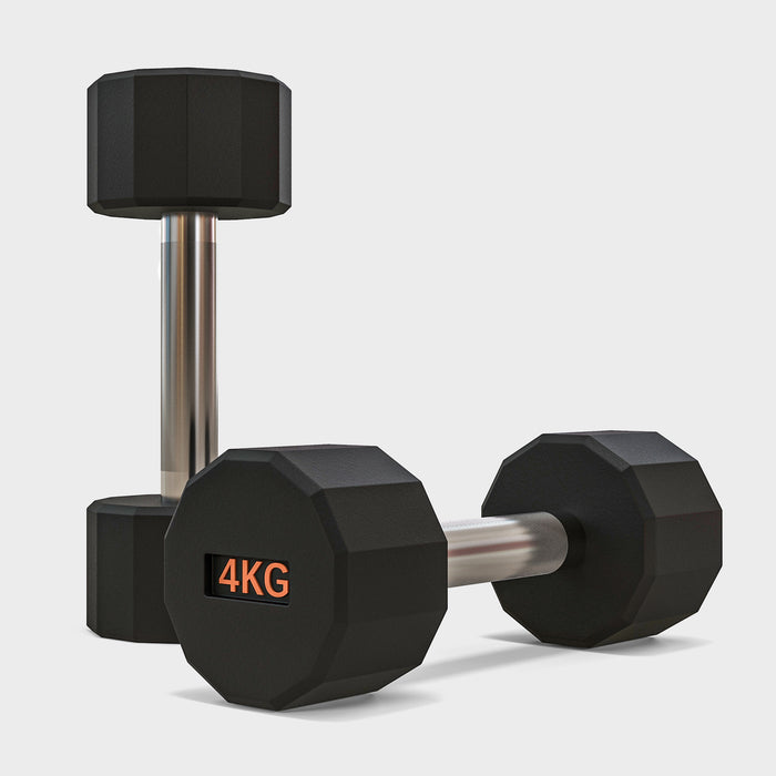 2 x 4kg Dumbbells - 12-Sided Anti-Roll Weights with Ergonomic Grip - Ideal for Home Workouts for Men and Women