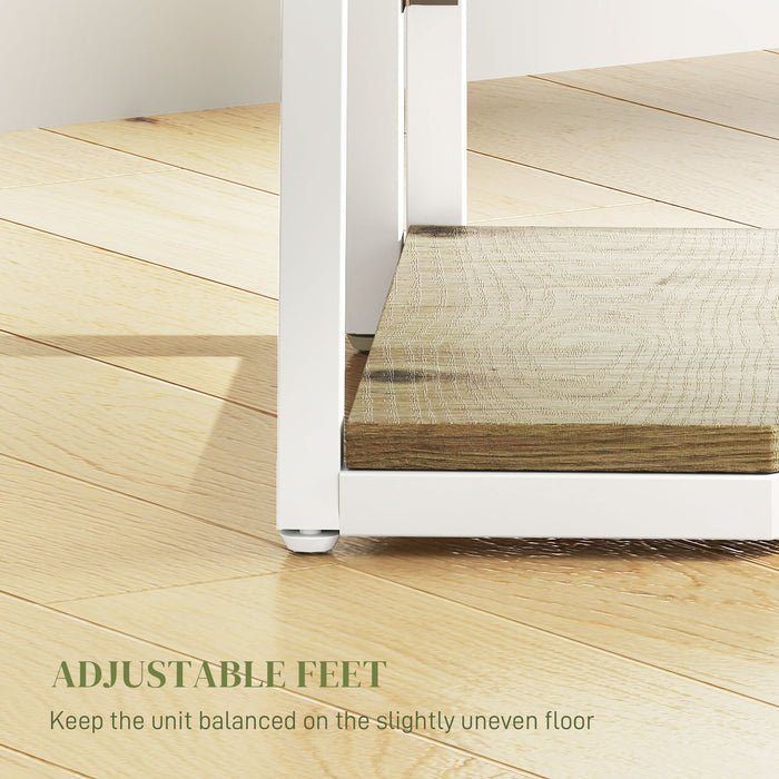 HOMCOM 5-Tier Corner Shelf - Natural Wood Finish