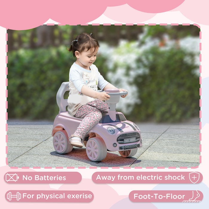 Sliding Car with Air Horn - Foot to Floor Ride-On Vehicle, Anti-Over-Backwards Design - Perfect for Toddlers 18-36 Months in Pink