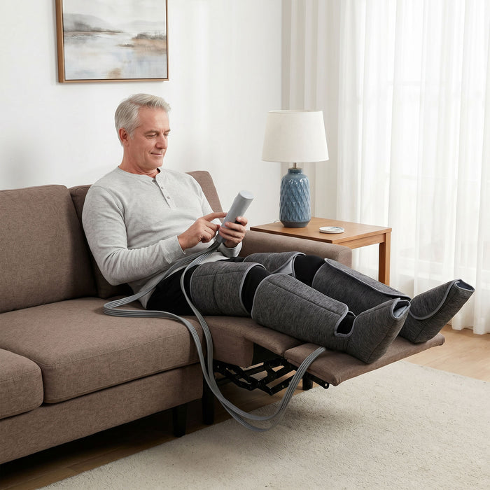 HOMCOM Leg Massager with Heat, Compression, 3 Auto Modes & 3 Intensities,  Foot and Calf Massage Machine