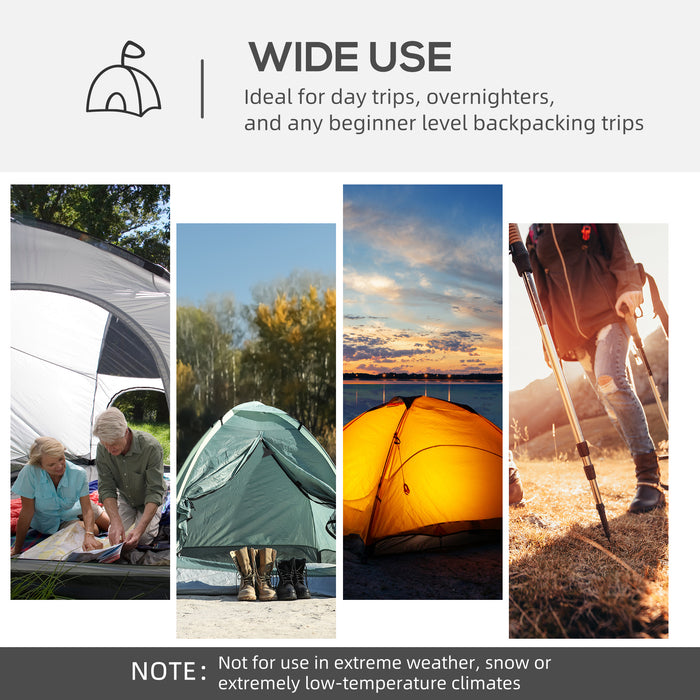 Outsunny Dome Tent for 6-8 Person, Camping Tent with 4 Zipped Mesh Doors, Removable Oxford Cloth, Lamp Hook, Portable Carry Bag, White and Grey