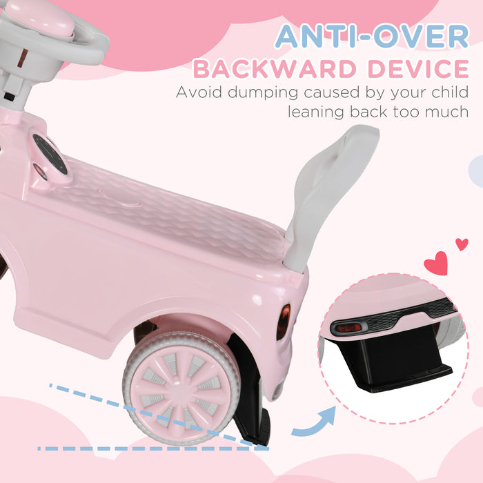 Sliding Car with Air Horn - Foot to Floor Ride-On Vehicle, Anti-Over-Backwards Design - Perfect for Toddlers 18-36 Months in Pink