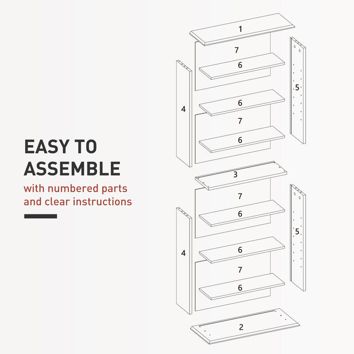 HOMCOM 360 CD/185 DVD/185 Blu-ray Storage Unit - White