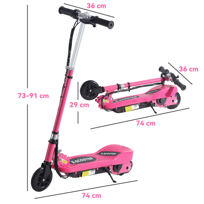 HOMCOM Folding Electric Kids Scooter Ride on Age 7-14, Pink | Aosom UK