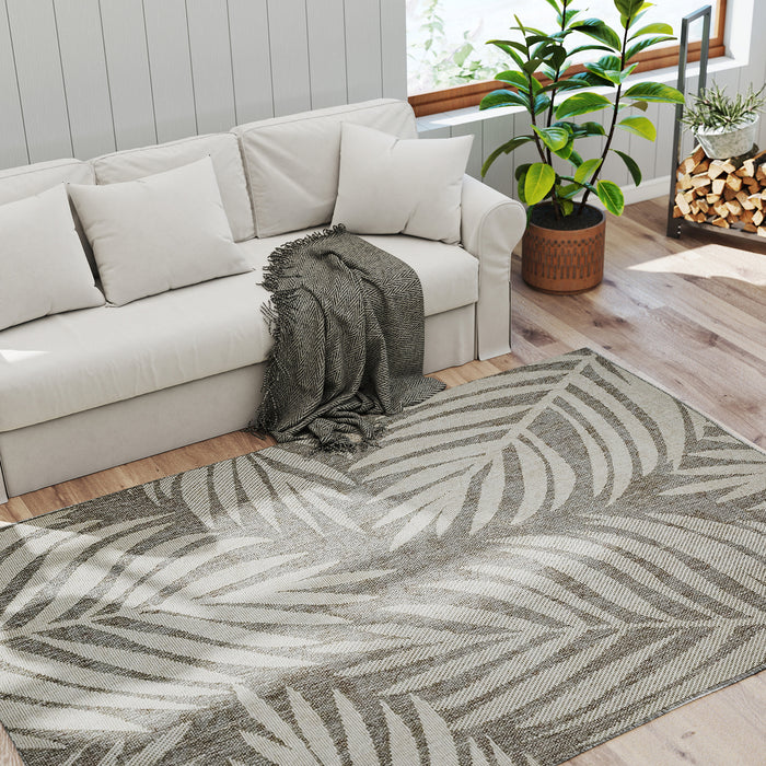 HOMCOM UV Resistant Indoor & Outdoor Area Rug, Easy-Cleaning Machine Washable Rug for Patio, Garden, Kitchen, Bathroom or Living Room, 230 x 160 cm, Grey