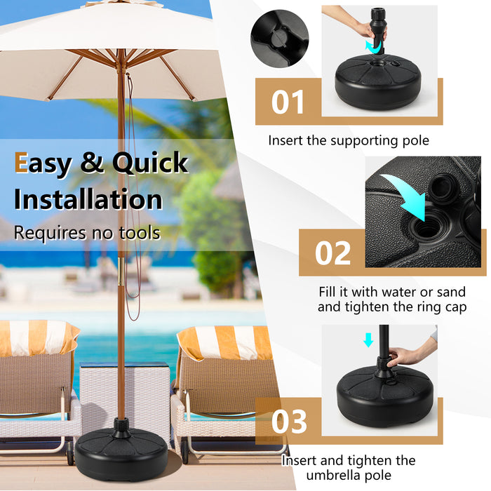 Galvanised Steel Umbrella Stand Base - Round, Bolt-Down Holder (39mm X 107mm)