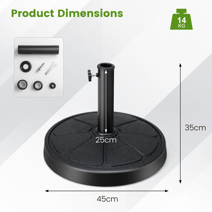 Outdoor Umbrella Base, 14kg - Heavy-Duty Design for Garden and Patio Use - Perfect for Providing Stability to Your Outdoor Umbrellas