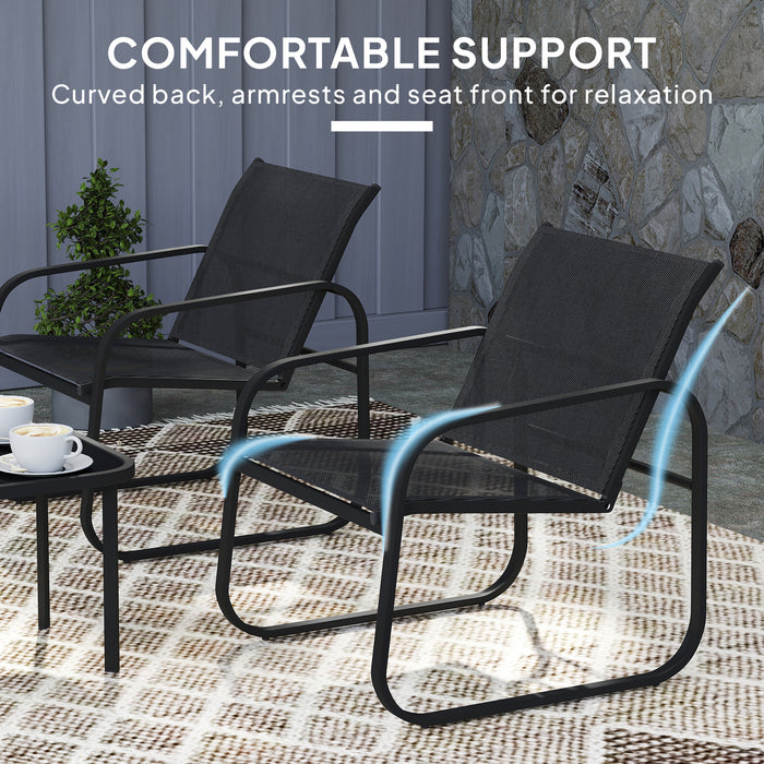 Outsunny Three-Piece Garden Seating Set - Black