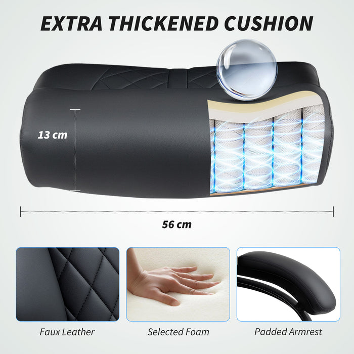 HOMCOM Executive Office Chair with Spring Padding - Black