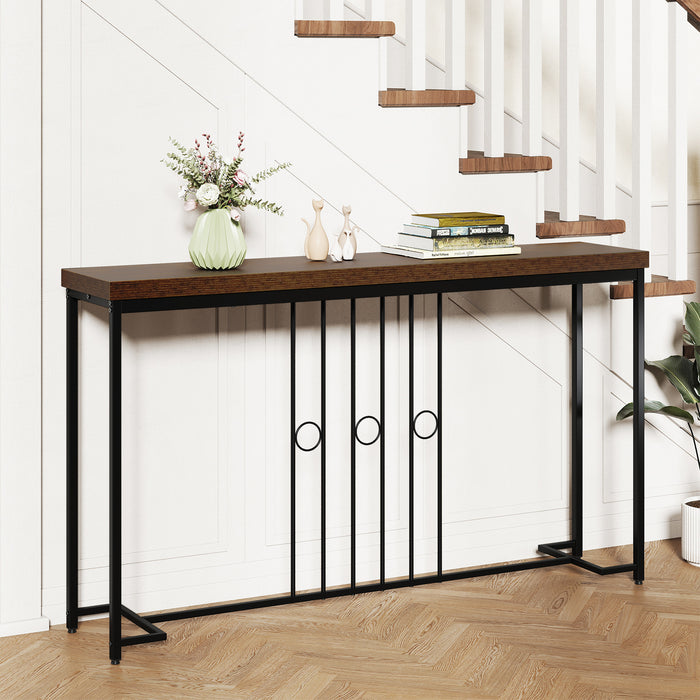 140CM Narrow Entryway Table with H-Shaped Base and Spacious tabletop-