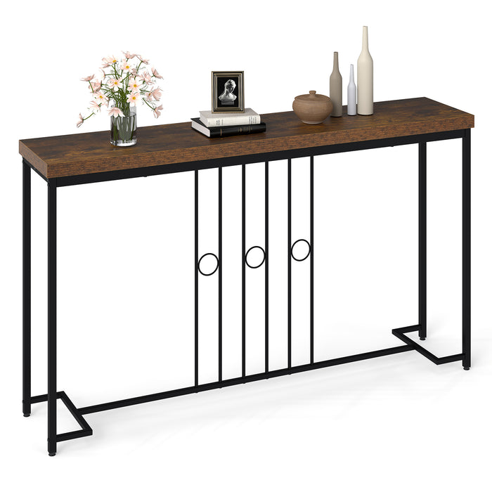140CM Narrow Entryway Table with H-Shaped Base and Spacious tabletop-