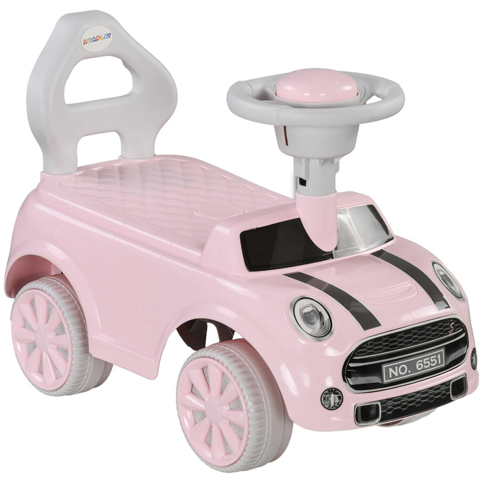 Sliding Car with Air Horn - Foot to Floor Ride-On Vehicle, Anti-Over-Backwards Design - Perfect for Toddlers 18-36 Months in Pink