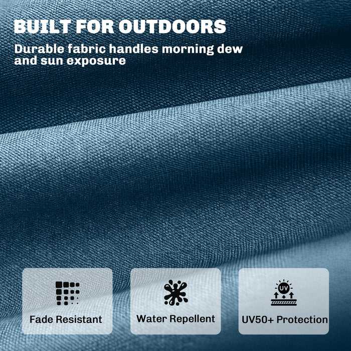 Outsunny Sun Lounger Cushion, Memory Foam Patio Chair Cushion with Ties, Outdoor Seat Pad Fits 190 x 60 cm Lounger, Blue