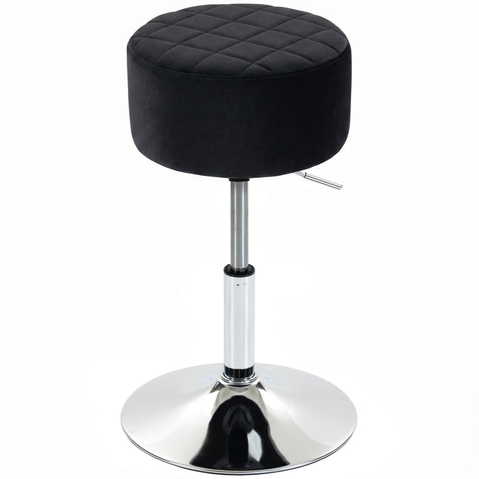 HOMCOM Bar Stool Adjustable Swivel Chair Velvet-Feel Seat 1 Piece, Black