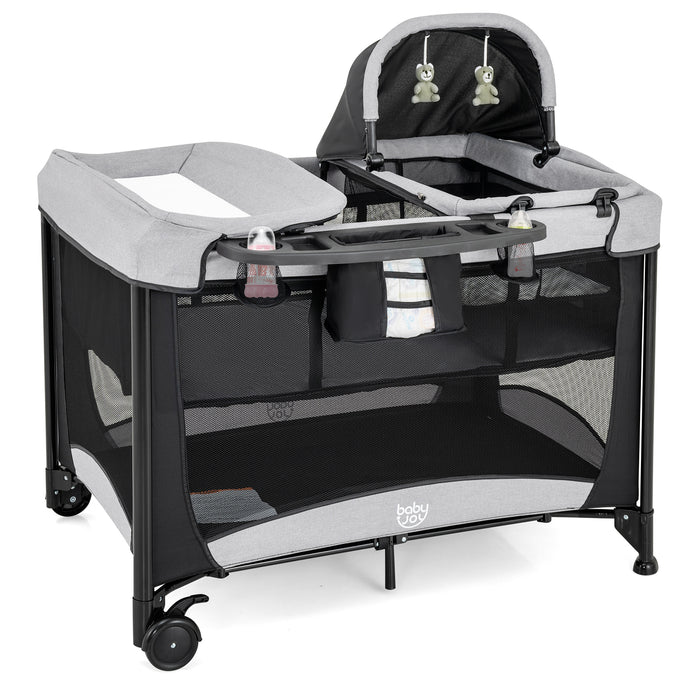 5 in 1 Portable Nursery Center with Bassinet and Cradle-