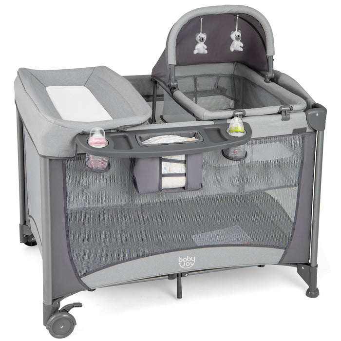5 in 1 Portable Nursery Center with Bassinet and Cradle-