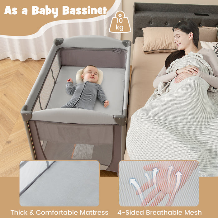 5 in 1 Portable Nursery Center with Bassinet and Cradle-