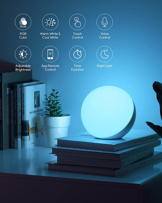 Smart Table Lamp Dimmable Desk Lamp - App/Voice Controlled, Alexa / Hello Google Supported, LED RGB, Colour Changing, Touch Lamp with UK Plug - Ideal for Modern Smart Homes and Tech Enthusiasts