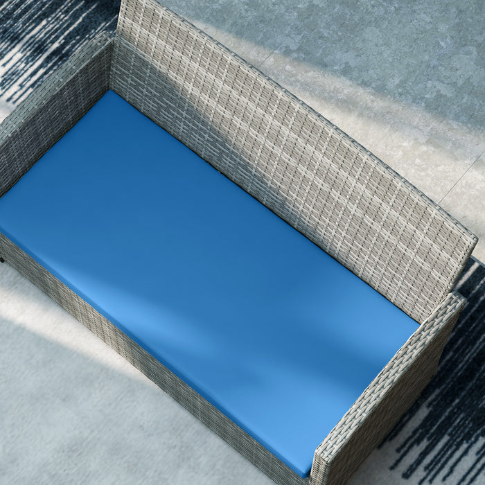 Outsunny Outdoor Seat Cushion Pads for Rattan Furniture, 3 PCs Garden Furniture Cushions,  Sky Blue