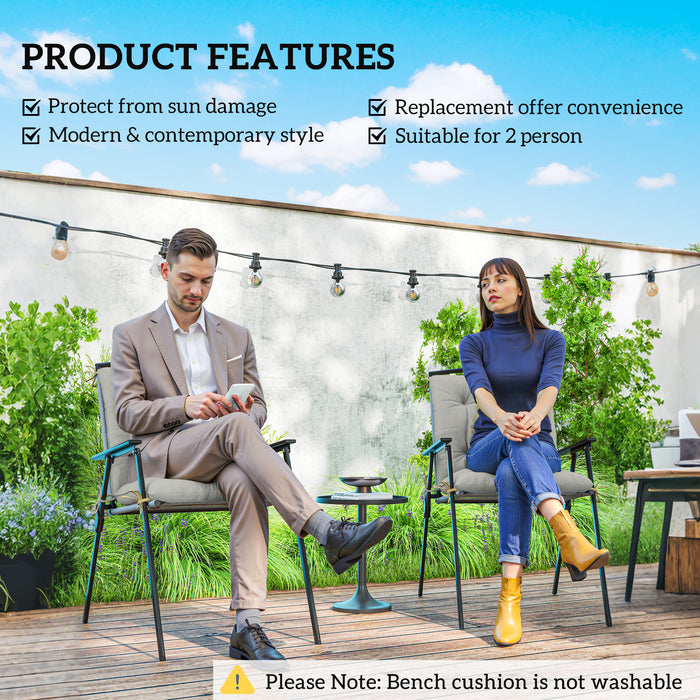 Outsunny Set of Two Outdoor Seat Cushions - Light Grey