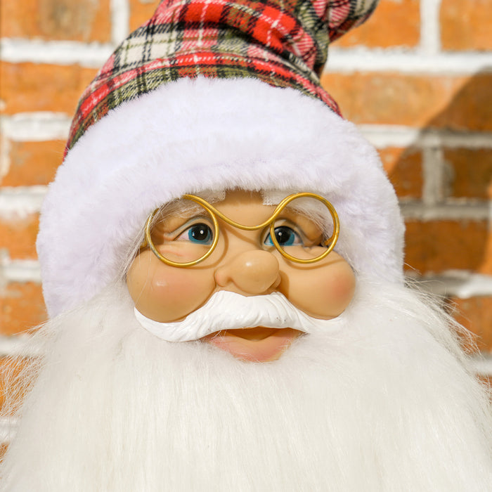 HOMCOM Life Size Animated Santa Claus, 133cm Tall Christmas Decoration with Sound Activated, Light Up Ornament, Laughing Effect and Festive Music for Party | Aosom UK