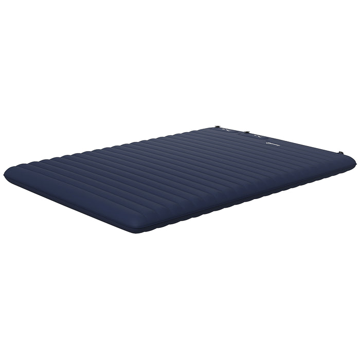 Double Size Inflatable Air Mattress - Built-in Foot Pump, Portable with Carry Bag, Blue - Ideal for Camping & Overnight Guests
