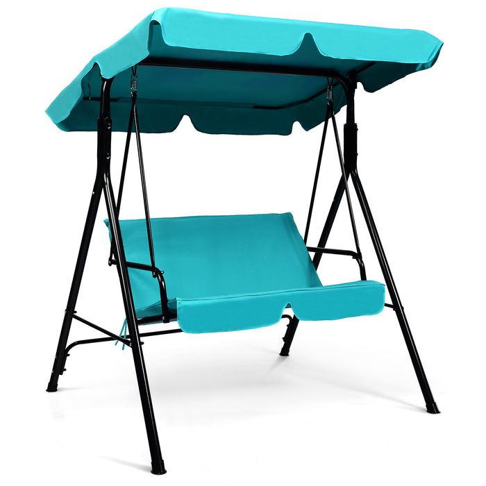 2 Seaters Garden Swing Chair with Adjustable Canopy-