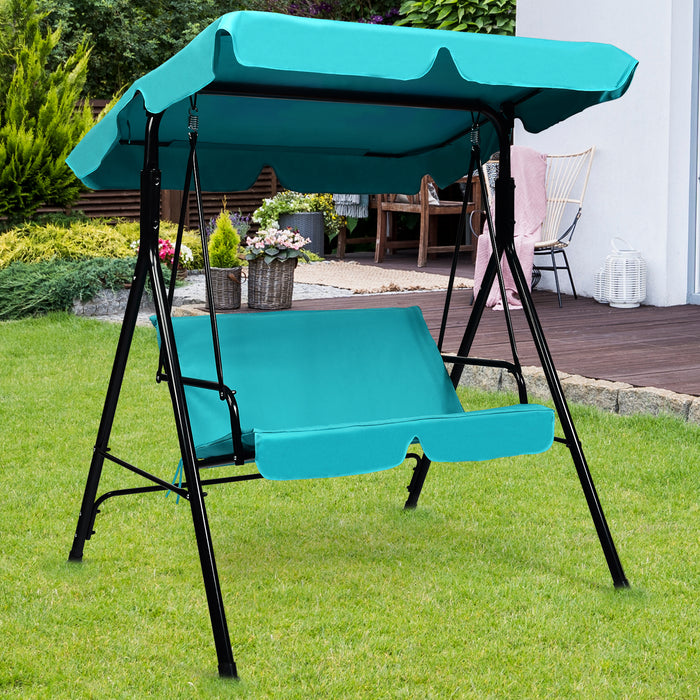 2 Seaters Garden Swing Chair with Adjustable Canopy-