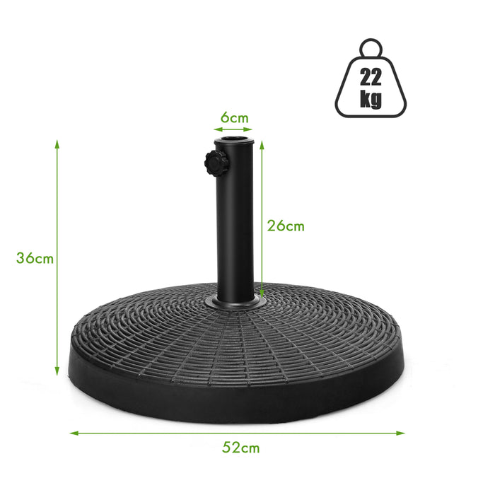 Umbrella Stand - Round Design for 3.8 and 4.8 cm Diameter Poles - Ideal Holder for Patio and Outdoor Umbrellas
