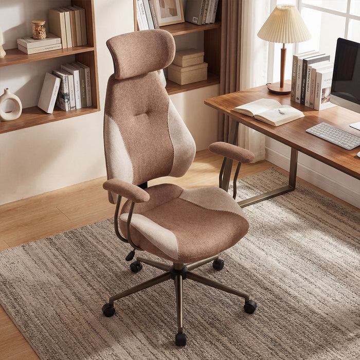 Office Chair with 2D Adjustable Headrest Elastic Sponge Filling-
