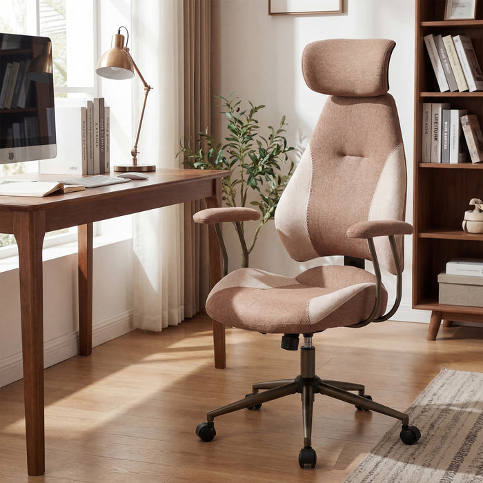 Office Chair with 2D Adjustable Headrest Elastic Sponge Filling-