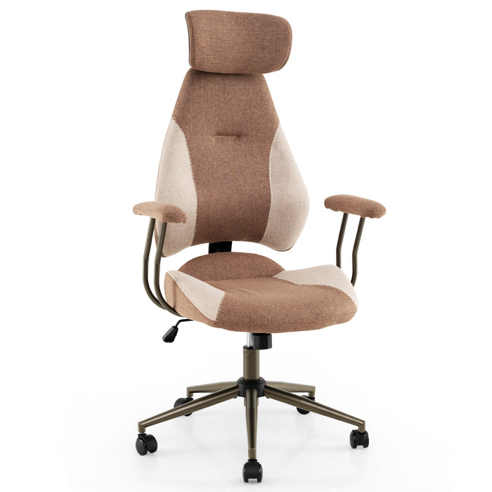 Office Chair with 2D Adjustable Headrest Elastic Sponge Filling-