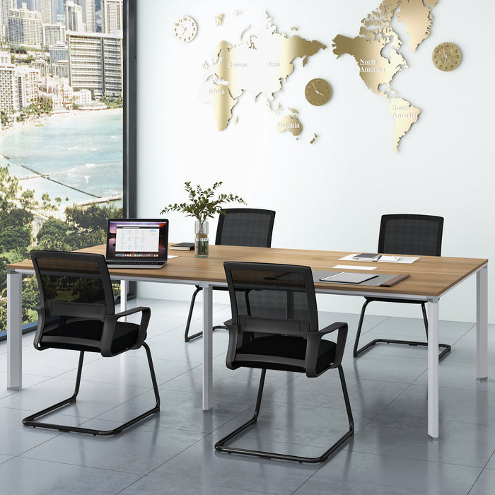 Office Guest Chair Set of 4 with Lumbar Support and Sled Base-