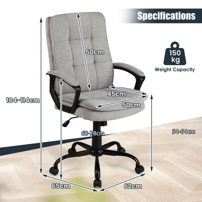 Height-adjustable Office Chair with Rocking Function and Armrest-