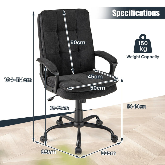 Height-adjustable Office Chair with Rocking Function and Armrest-